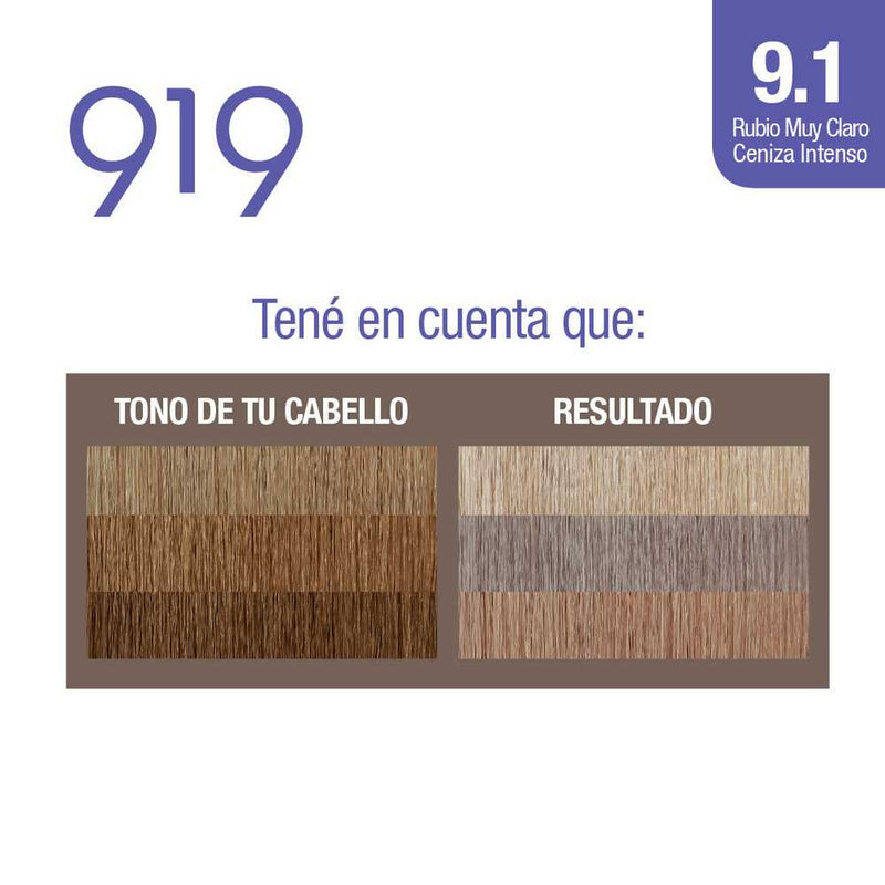 919 Very Light Blonde Coloring Kit Intense Ash - Natural Looking Results & Long Lasting Color