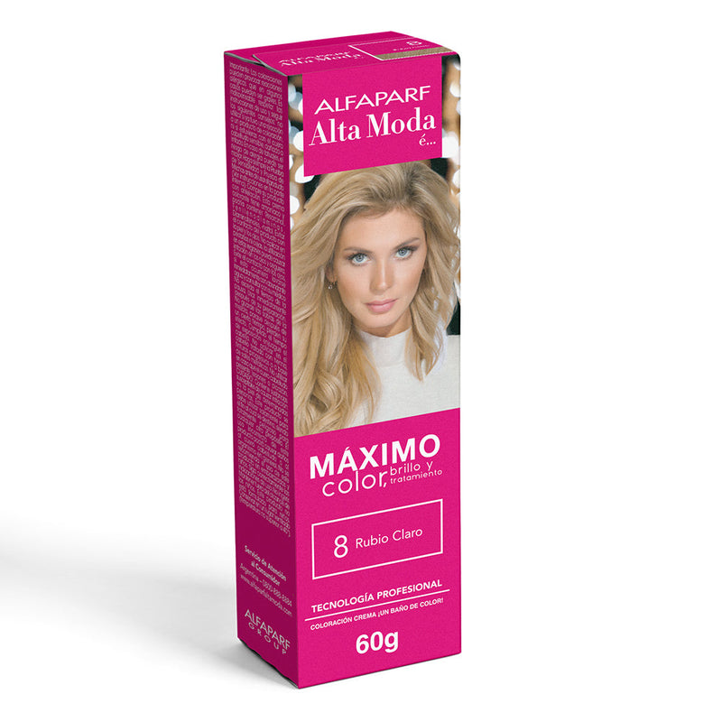 Alta Moda Alfaparf Coloring Tone 8 Light Blonde Hair Dye with UV Protection & Maximum Shine - 60ml/2.02oz