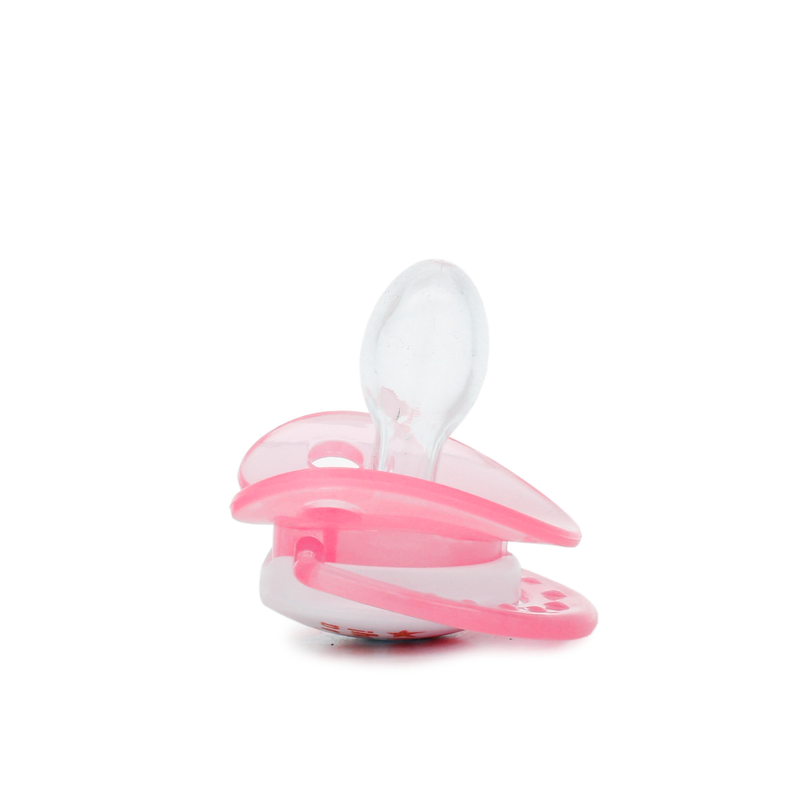 Baby Innovation Pink Curved Pacifier 0-6M: BPA-Free, Air Ventilation, Orthodontic Design