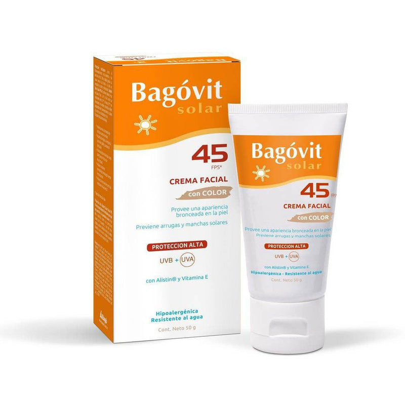 Bagovit SPF 45 Facial Sunscreen (50ml/1.69fl Oz) Non-Greasy, Non-Comedogenic