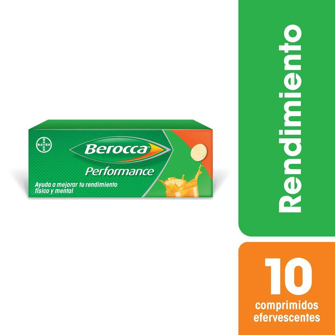 Berocca Performance Vitamins & Minerals (10 Effervescence Tablets) Tablets with B Vitamins, Vitamin C, and Essential Minerals