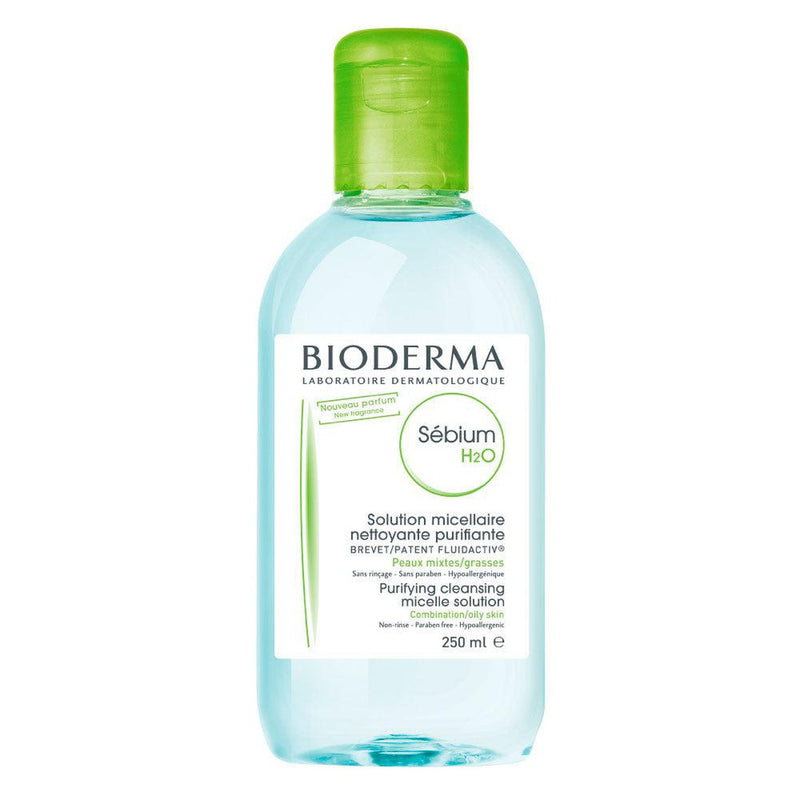 Bioderma Micellar Solution Slebium H2O Oily Skin Cleanser (250ml/8.45fl oz) Purifying, Non-Drying, pH Balanced and Dermatologically Tested