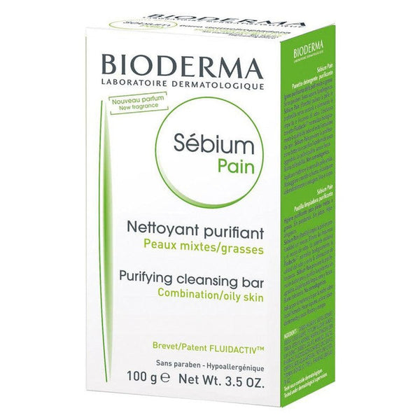 Bioderma Soap Sebium Pain (100Gr/3.5Oz) ‚Natural Skin Cleanser for Acne & Problematic Skin