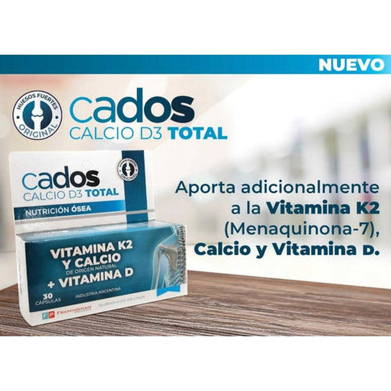 Cados Calcium Total Complex D3 (K2 Vitamin, Calcium + D Vitamin) (Tablets:30-60-90-120)