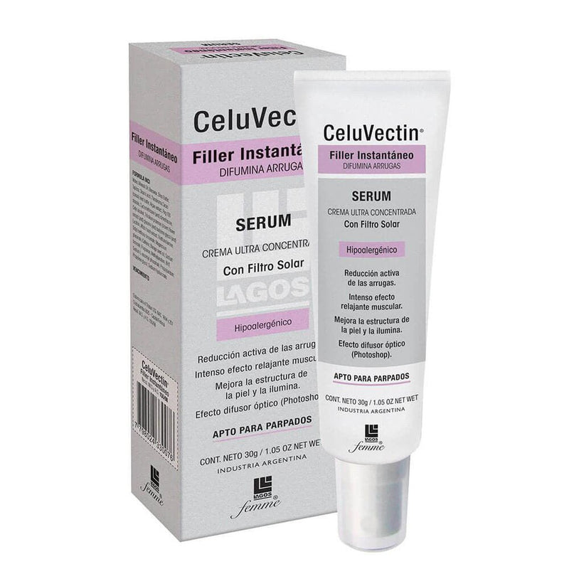 Celuvectin Anti Wrinkle Serum Filler(30Gr / 1.05Oz) 10% Instant Filler, Natural Ingredients, Hypoallergenic, Cruelty-Free & Paraben-Free