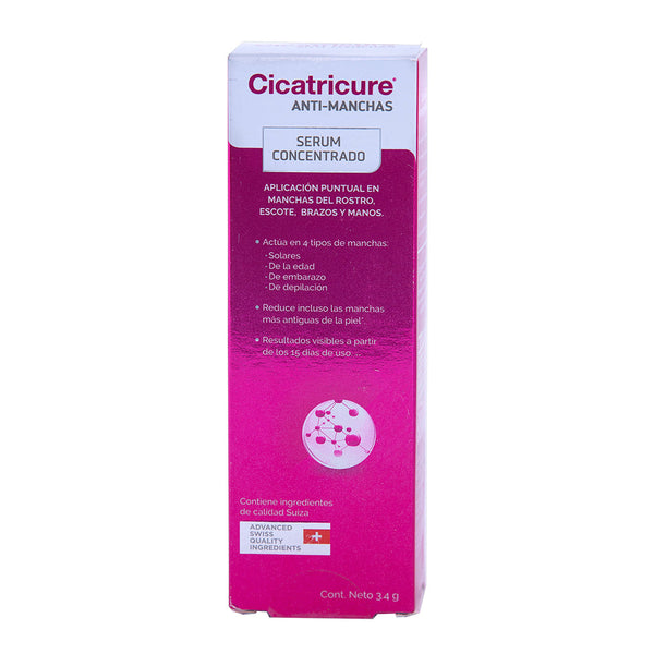 Cicatricure Anti-Stain Serum Concentrated: Reduce Dark Spots & Blemishes with Natural Extracts & Vitamins 3.4Gr / 0.11Oz