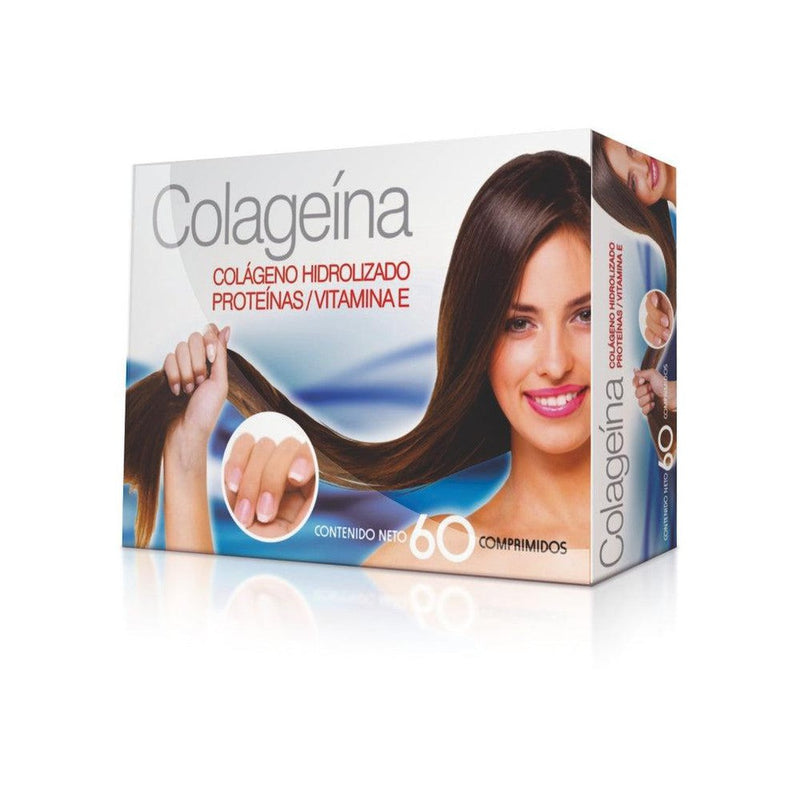 Colageina Hydrolyzed Collagen Proteins:( 60 Tablets) Vitamin E to Nourish & Protect Skin, Natural Ingredients, Non-GMO & Gluten Free,