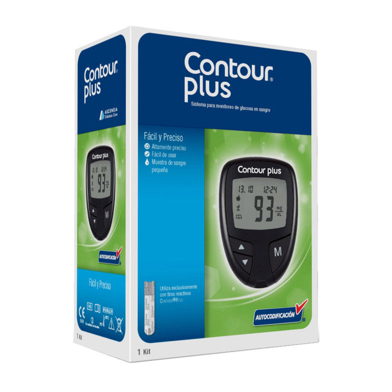 Contour Plus Kit: Self-Diagnosis, Monitoring & Blood Glucose Control with Small Sample Size, Fast Results & PC Downloadable Data
