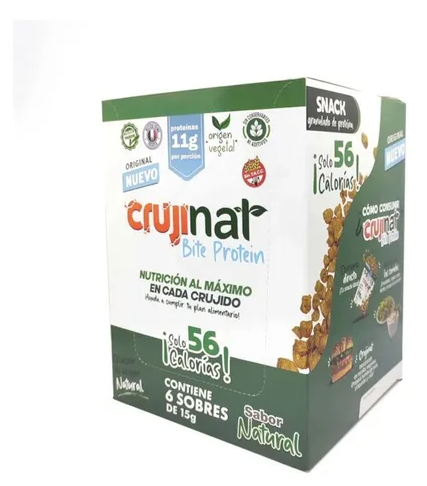Crujinat Dietary Supplement Snack Bite Protein Box X 6 Units: Natural Origin, Ready to Eat, No Chemicals Added