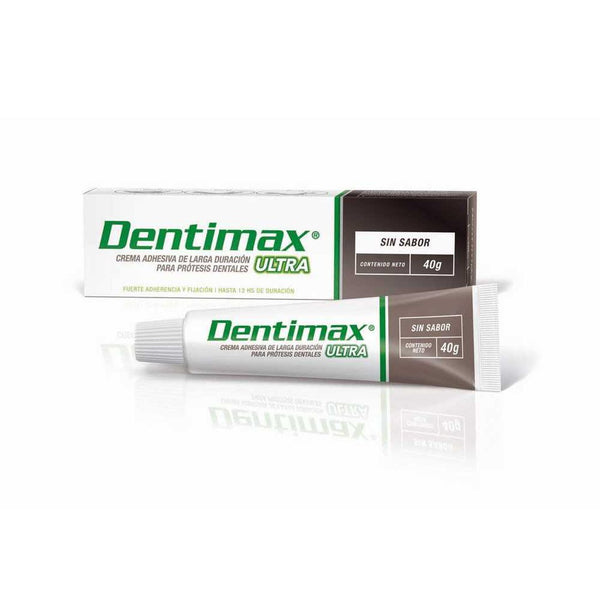 Dentimax Ultra Flavor Adhesive (40gr/1.41oz) for Dental Prostheses Without Taste: 12 Hours Secure Adhesion,
