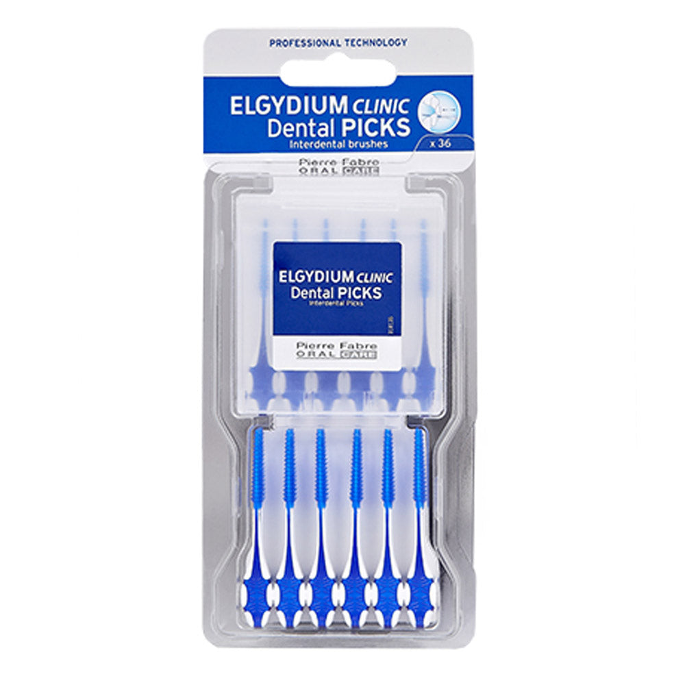 Elgydium Clinic Dental Pick (36 Units) - Removes Plaque & Food Waste, Protects Teeth & Gums
