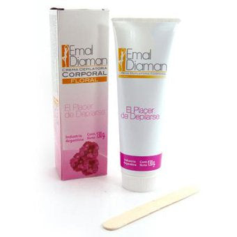Emal Hair Removal Cream for Floral Body - Natural Ingredients, Easy to Apply, Moisturizing, Gentle and Long-lasting - 130Gr / 4.4Oz