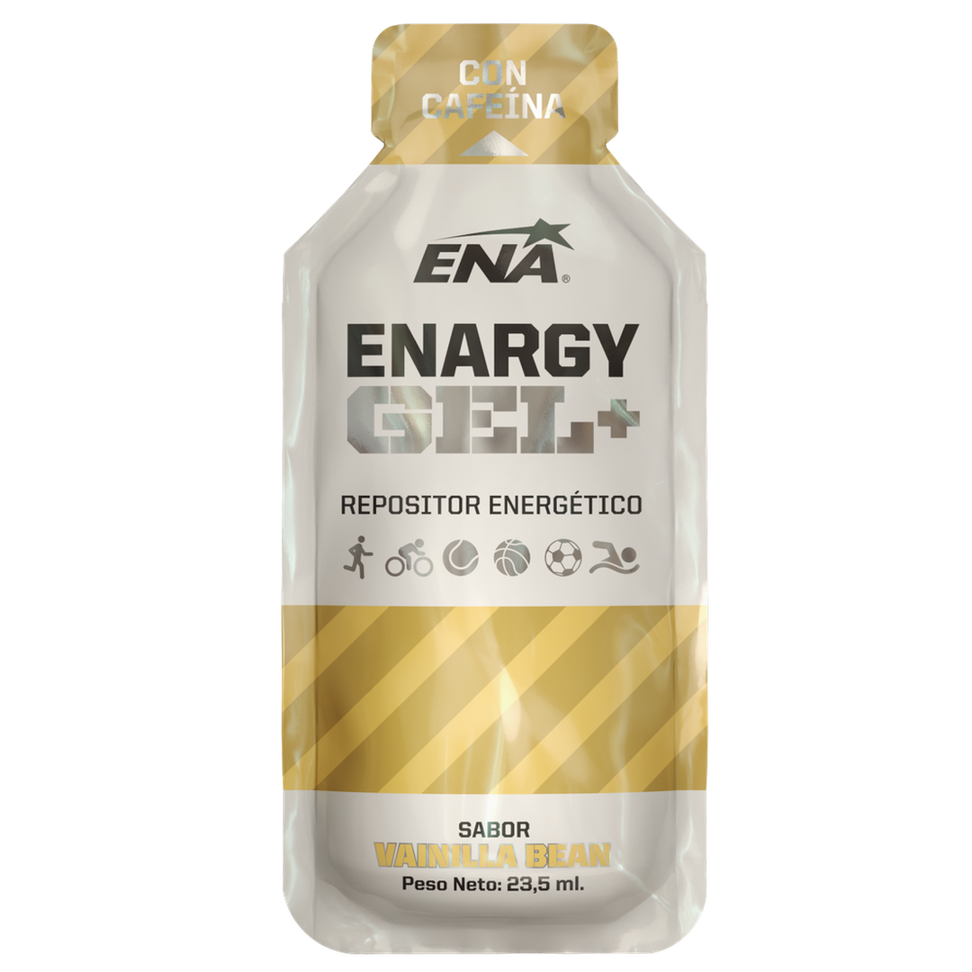 Ena Energy Gel+ Caffeine Vanilla Bean Sports Supplement (6 Gel Packs): Fast, Portable, and Low Calorie Fuel for Your Workouts