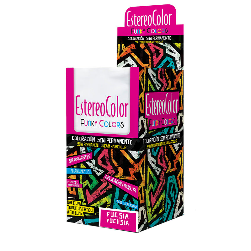 Estereocolor Funky Colors Shade Fuchsia: Semi-Permanent Hair Color with No Oxidants or Ammoniacs (47gr / 1.65oz)