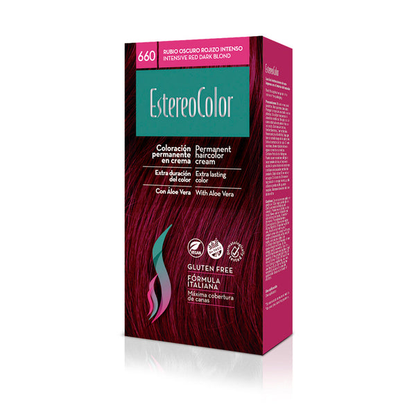 Estereocolor Tint Dark Reddish Blonde N.660 with Keratin & Argan Oil - 8 Weeks of Vibrant Color - No Ammonia - Free Developer