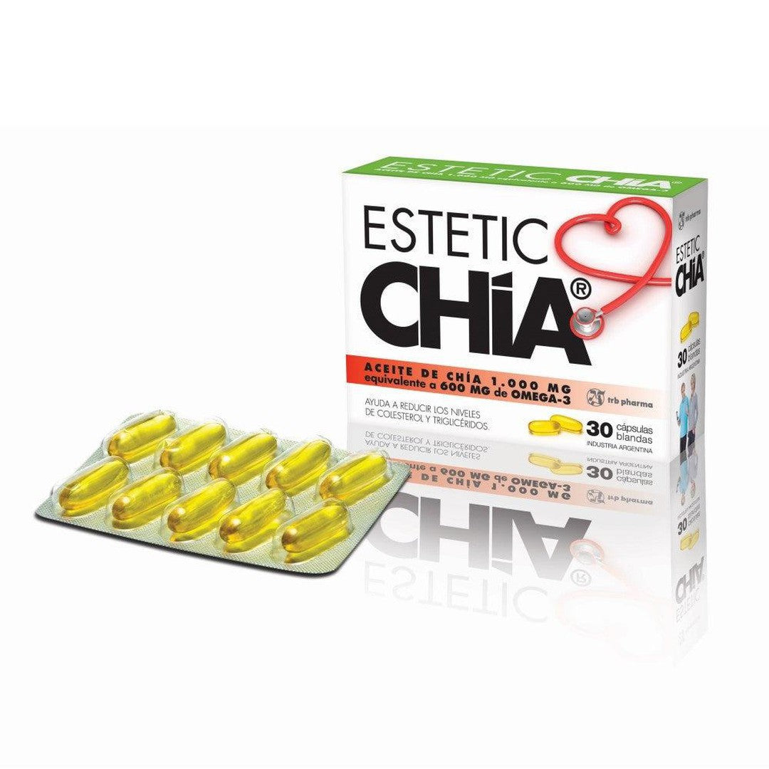 Estetic-Chia Omega 3 Chia Oil 1000Mg Tablets - Promote Healthy Cholesterol, Skin & Joint Health