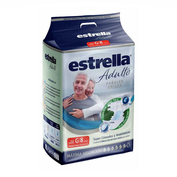 Estrella Star Unisex Adult Diapers G: 12 Hours Protection, Odor Control, Leakage Barriers & More