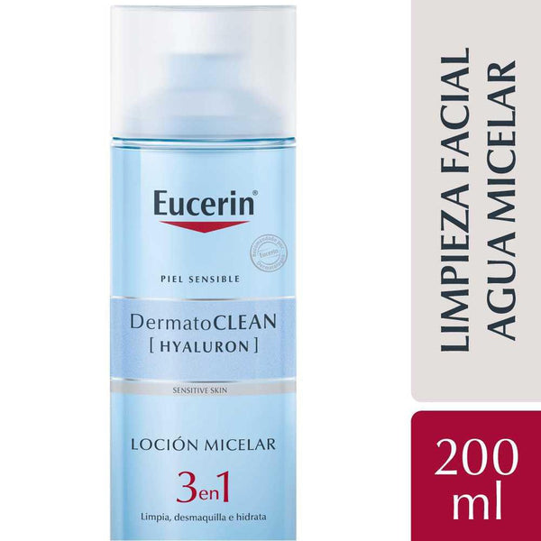 Eucerin Dermatoclean Micellar Lotion 3 In 1(200ml/6.76fl oz) Removes Makeup, Improves Skin Hydration & Softness, Safe for Contact Lens Wearers