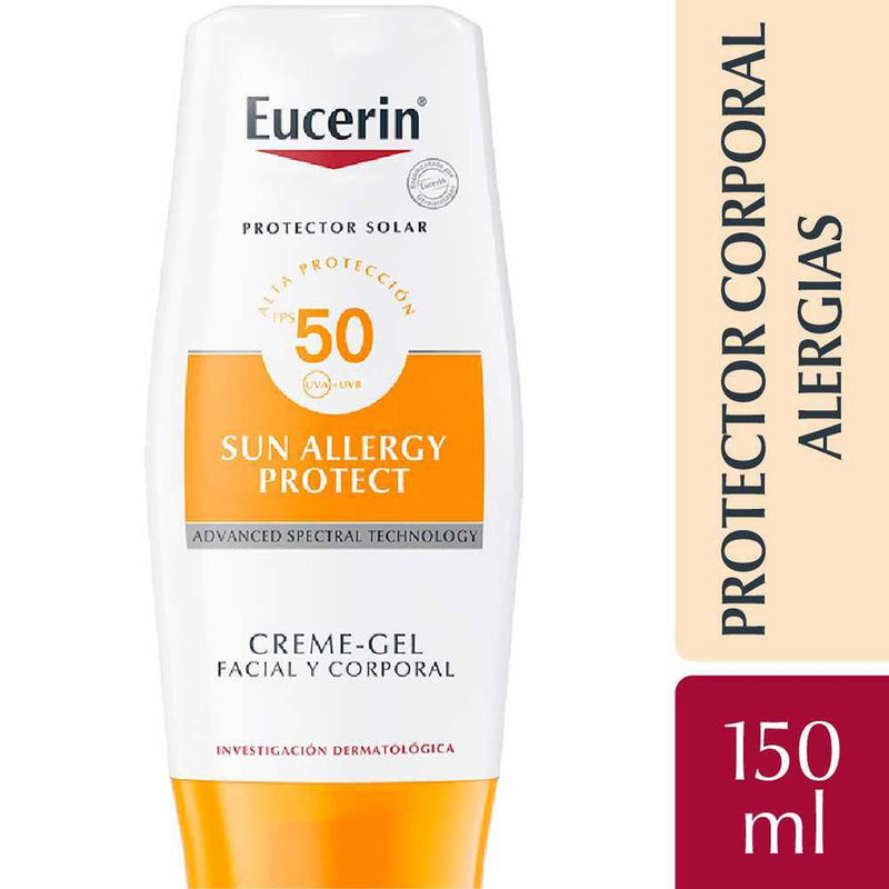 Eucerin Sun Body Cream Gel SPF50 - 150ml/5.07fl Oz - Protect Skin from Sun Damage - For Adults Only - Keep Out of Reach of Children