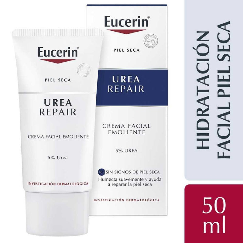 Eucerin UreRepair PLUS 5% Facial Cream - 50ml/1.69 Fl Oz -: Moisturize, Soften & Elasticize Dry Skin