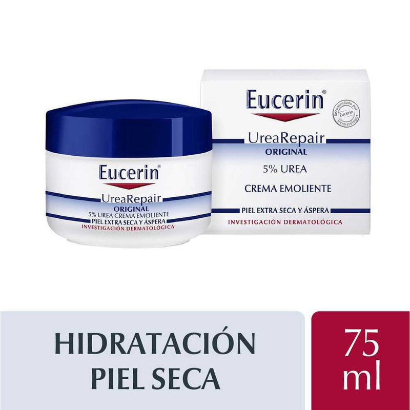 Eucerin Urerepair Cream 5% (75Ml/2.53Fl Oz): Intensive Hydration, Urea & Lactate, Suitable for Elbows & Knees, Dry Skin, Psoriasis & Diabetes