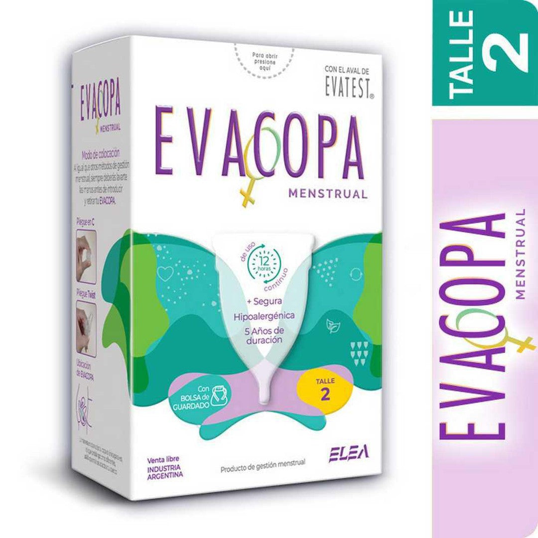 Evacopa Menstrual Cup Size 2 D44: Up to 12 Hours of Leak-Free Protection with Reusable and Eco-Friendly Design