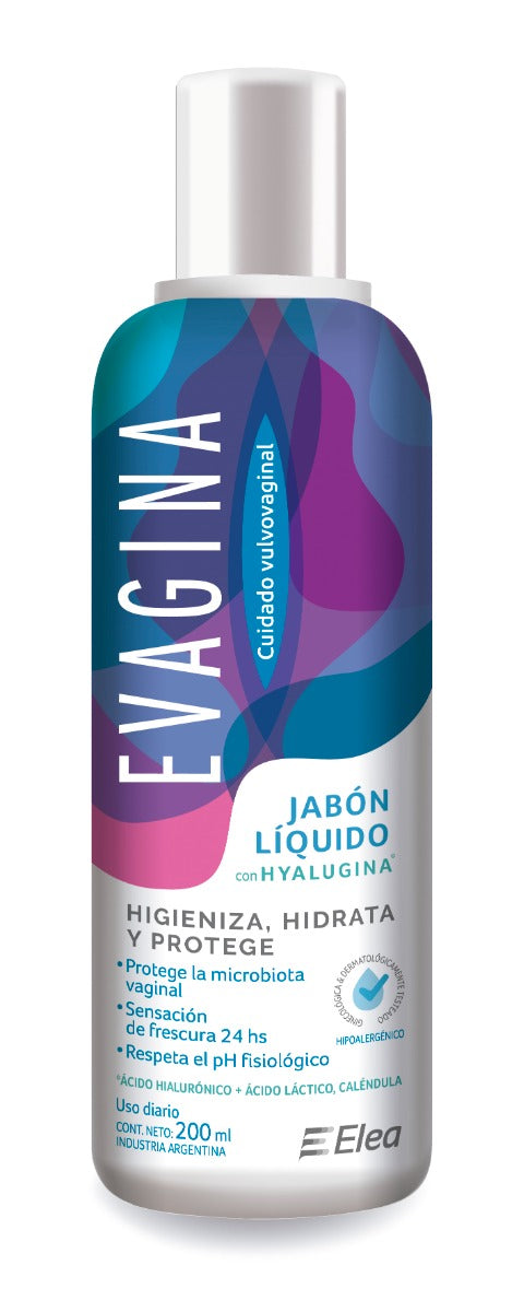 Evagina Liquid Soap (200ml/6.76fl oz): Natural Vegan, Gentle, Non-Irritating, Rich Lather, Refreshing Scent, Moisturizing & Hypoallergenic