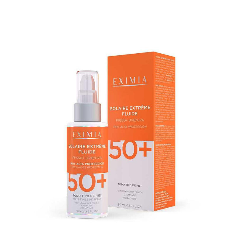 Eximia Solaire Extreme Fluide SPF 50+ Fluid: High UVB/UVA Protection, Soothing & Moisturizing, Hypoallergenic, All Skin Types 50Gr / 1.76Oz