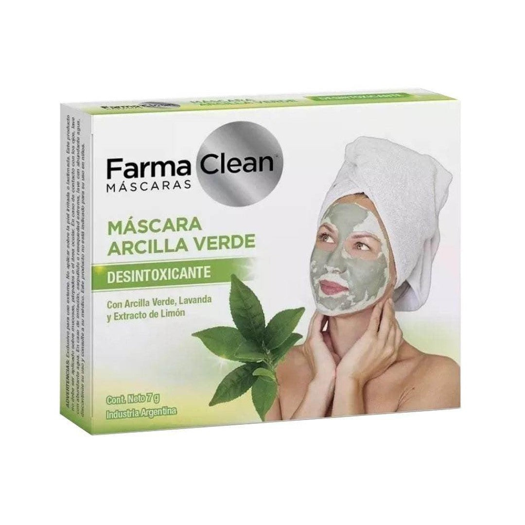 Farmaclean Green Clay Mask (2 Units Ea.): Natural Formula with Salicylic Acid, Lavender & Lemon Oil, Paraben-Free, Cruelty-Free, Hypoallergenic