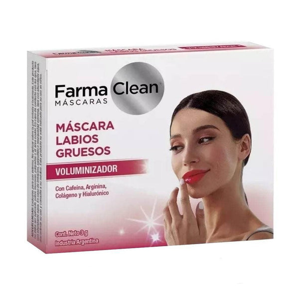 Farmaclean Mask Thick Lips Pack (2 Units Ea.), with Caffeine, Arginine, Collagen & Hyaluronic for Volumizing, Moisturizing & Anti-Aging