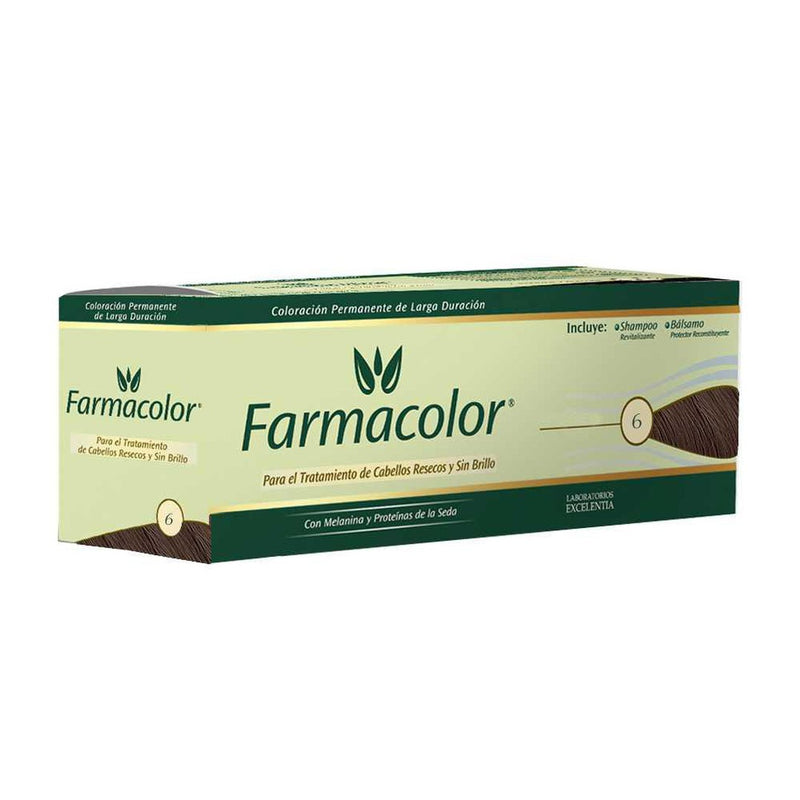 Farmacolor 6 Hair Dye - Permanent, Natural Color with No Ammonia & Parabens - 47Gr / 1.65Oz