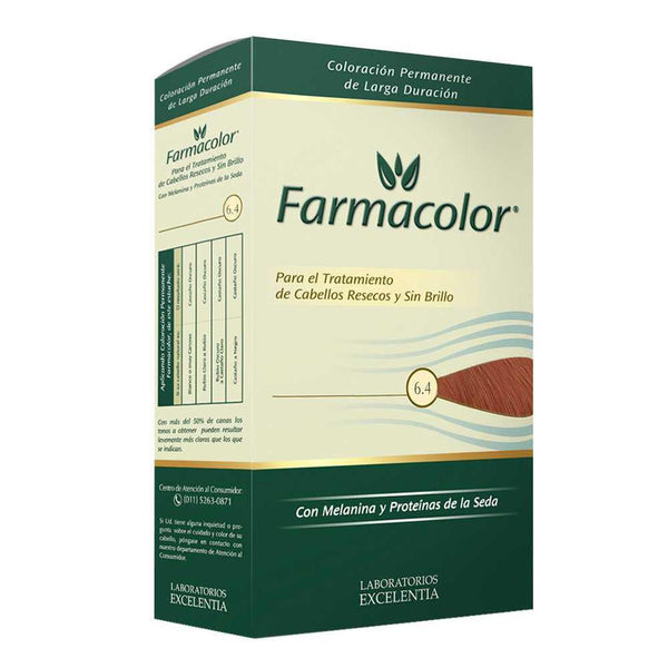 Farmacolor Individual Hair Coloring (47Gr/1.65Oz) Kit - Natural, Non-Toxic, Ammonia-Free Color Nbr 6.4