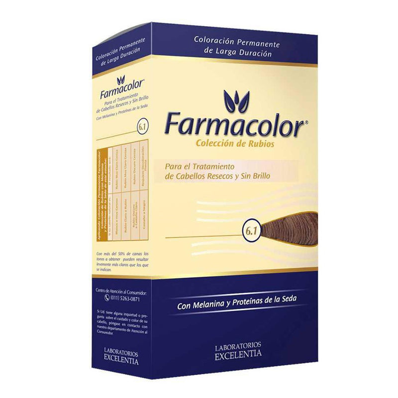 Farmacolor Individual Hair Coloring Kit Nbr 6.1 - 47Gr / 1.65Oz for Permanent Color and Natural-Looking Results