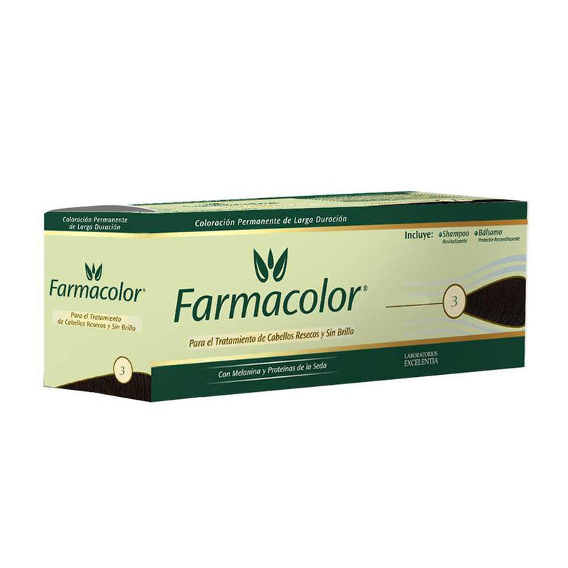 Farmacolor Nbr 3 Permanent Hair Color ‚47Gr / 1.65Oz ‚Ammonia-Free, Paraben-Free, Cruelty-Free
