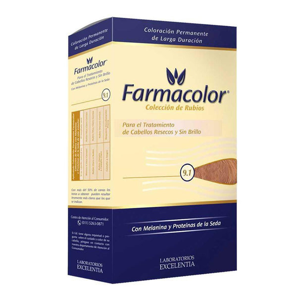 Farmacolor Permanent Hair Coloring Kit Nbr 9.1 - 47Gr / 1.65Oz - Ammonia Free Formula