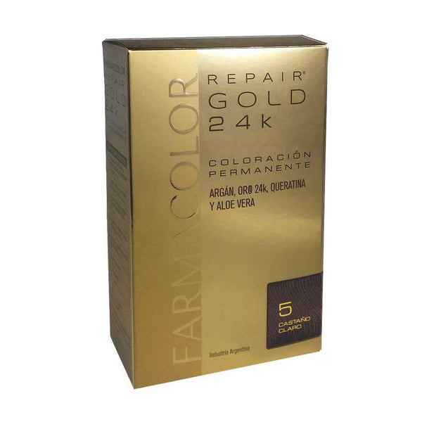 Farmacolor Repair Gold N5 Light Chestnut Permanent Hair Color Kit - 47Gr / 1.65Oz