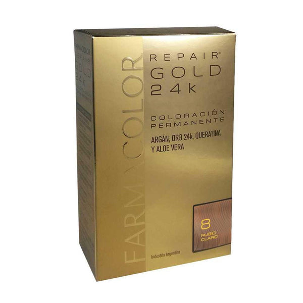 Farmacolor Repair Gold N8 Light Blond Hair Dye Kit - 47Gr/1.65Oz for Long-Lasting Color & Gray Hair Softening