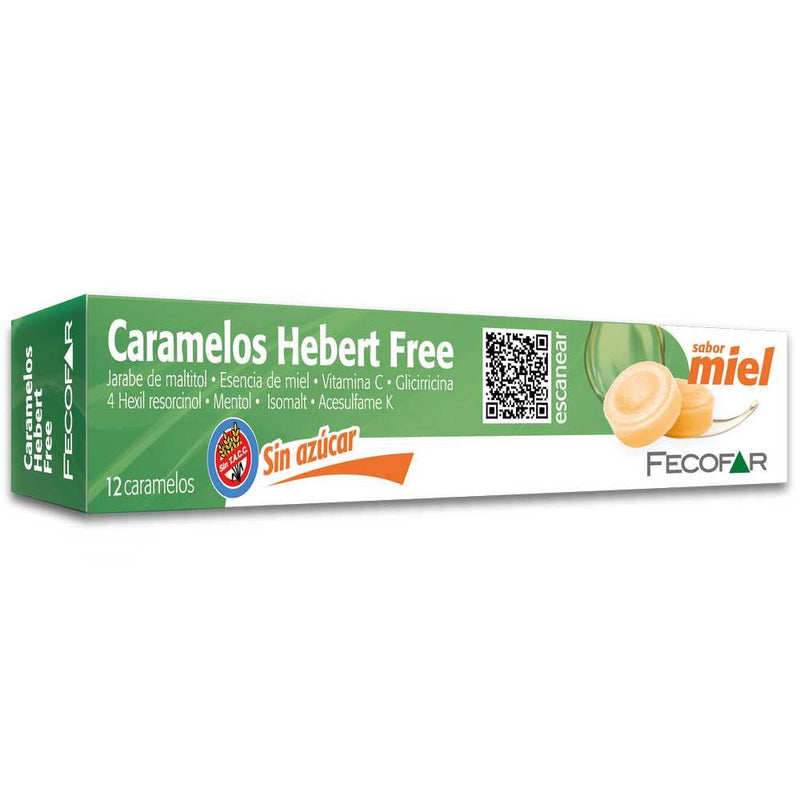 Fecofar Hebert Free Candy (12 Units) - Sugar-free, Non-drowsy Formula for Throat Relief