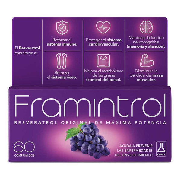 Framintrol Resveratrol, Vitamin E Natural Supplement - 60 Tablets for Heart, Cognitive & Skin Health