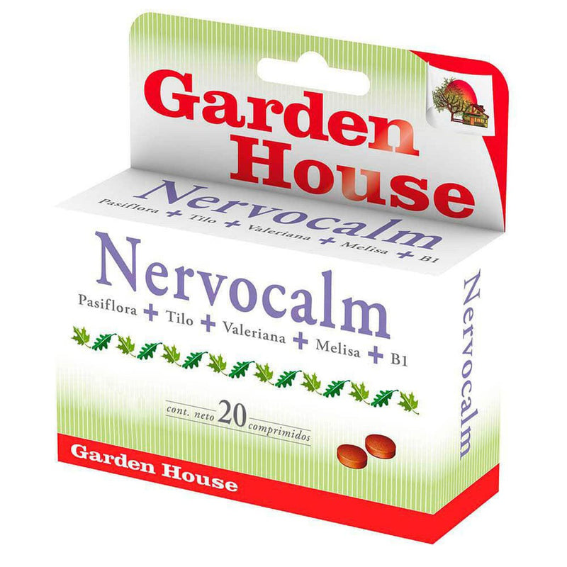 Garden House Nervocalm Sedative Effect - 20 Tablets Ea. : Natural Herbal Ingredients for Stress & Anxiety Relief