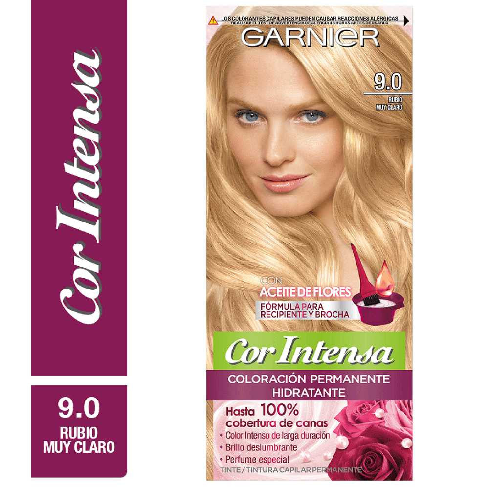 Garnier Cor Intensa Hair Coloring Kit 9.0 - 45Gr / 1.58Oz with Pro-Fixation Formula & Enriched with Flower Oil for Maximum Shine & Long-lasting Colour
