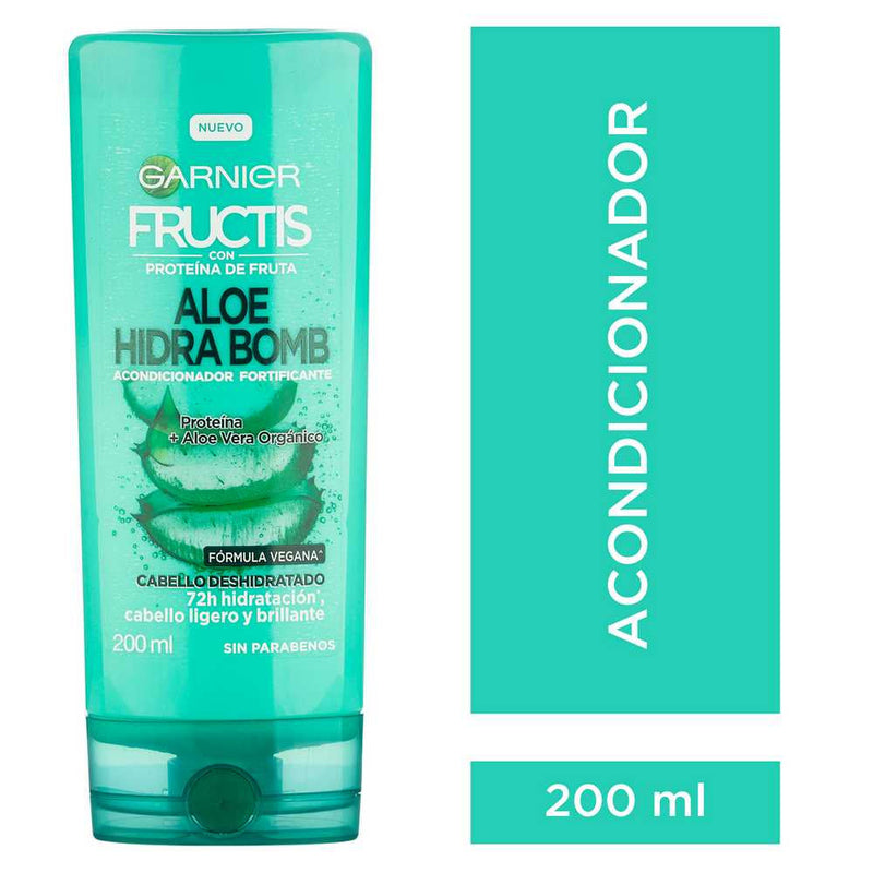 Garnier Fructis Aloe Hydra Bomb Conditioner - Intense Hydration, Volume & Shine for All Hair Types (200ml / 6.76fl oz)