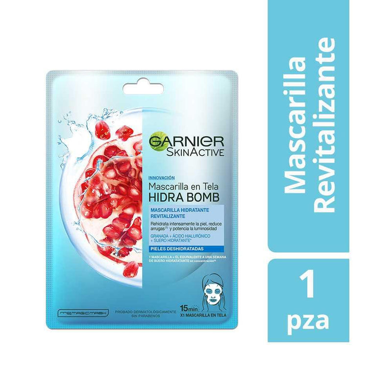 Garnier Mask Pomegranate Extract: Antioxidant, Hyaluronic Acid, Moisturizing Serum - Refreshes and Soothes Skin, Intense Hydration