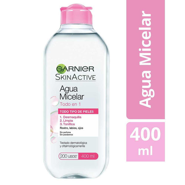Garnier Micellar Water Skin Active All-in-1: 400ml/13.52fl Oz, Lightweight Non-Greasy, Removes Dirt, Makeup & Sebum