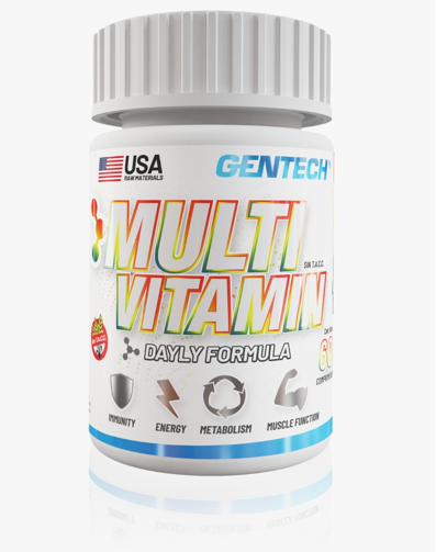 Gentech Multi Vitamin Dietary Supplement (60 Units): Essential Vitamins, Minerals, Iron & Calcium for Muscle Growth, Energy & Immune System Support