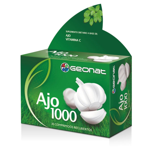 Geonat Garlic 1000 Tablets: Natural Control of Blood Pressure & Cholesterol Levels for All Ages