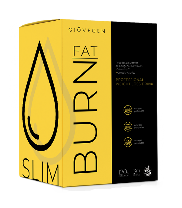 Giovegen Slim Fat Burn Dietary Supplement - Raspberry Flavor (30 Sachets) - Natural Weight Loss, Metabolism Booster & Detoxifier