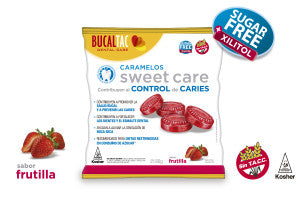 Gluten-Free Bucal Tac Tac Strawberry Candies with Xylitol, Calcium Glycerophosphate and Isomalt - Pleasant Texture!