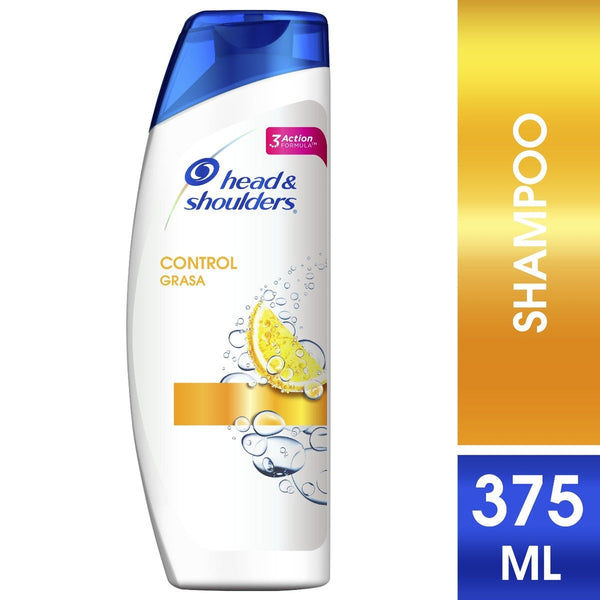 Head & Shoulders Fat Control Shampoo - 375Gr / 13.22Oz - Grease Formula, Dandruff-Free, Vitamin E, pH Balanced
