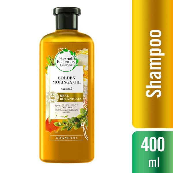 Herbal Essences Shampoo Bio Renew Smooth Golden Moringa Oil - Natural Ingredients, Sulfate-Free & pH Balanced, Cruelty-Free & Vegan 400Ml / 13.52Fl Oz